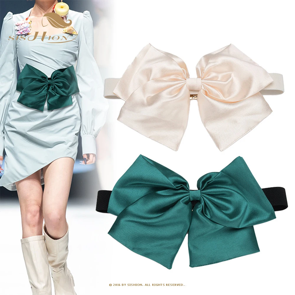 SISHION Big Bowknot Decorative Elastic Belt VD3564 Korean Fashion Thin