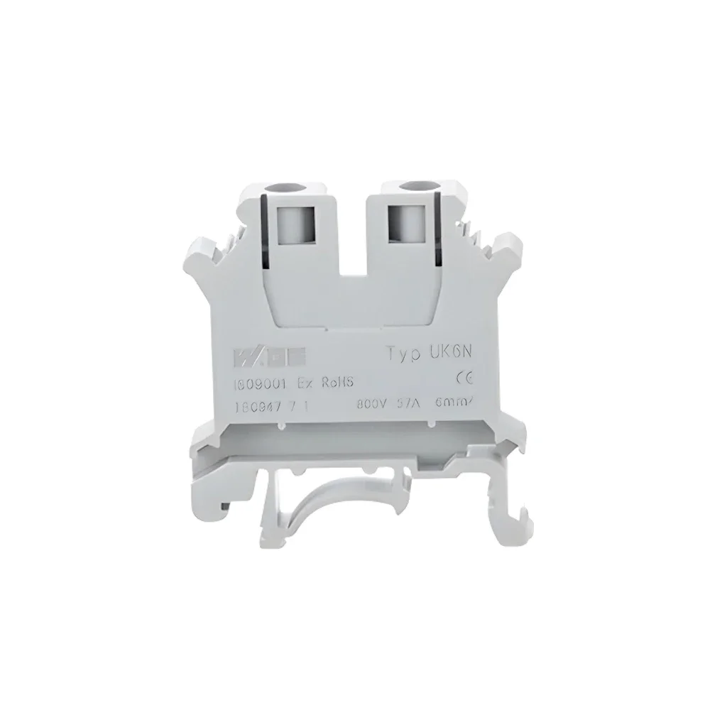 UK-6N Din Rail Terminal Block Universal Class Connector Screw Connection Terminal Strip Block UK6N Wire Conductor 10Pcs