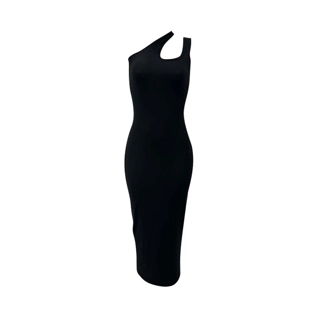 Sleeveless Round Neck Dress Bodycon Solid Color Sexy Slim Fit and Ankle Skirt Fashion Club Casual Summer Women Clothing mother of the groom dresses
