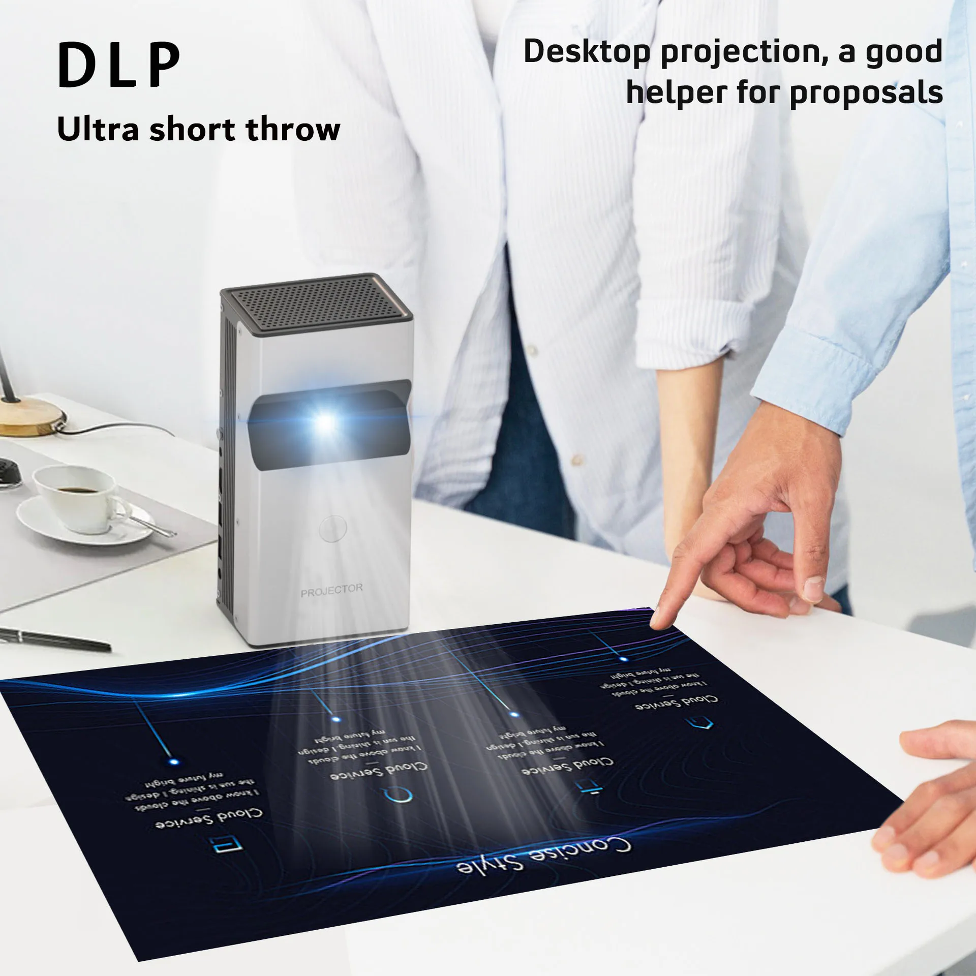 ZXY Lonnst L26 휴대용 미니 교육용 데스크 프로젝터 DLP 4K UST 초단초점 홈 오피스 시네마 HD 디스플레이