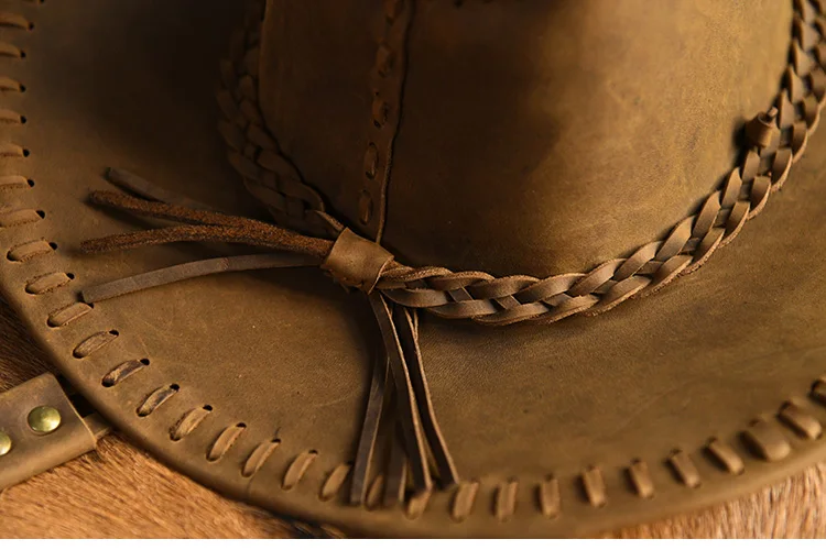 کلاه کابوی دستساز چرم طبیعی Crazy Horse 13 Sd461118a1ba74648a08491cac9749166J