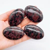 Natural Garnet Quartz Pocket Palm Crystal Stone Thumb Toy Hot Compress Crafts Healing Health Family message tool Home Decor 1