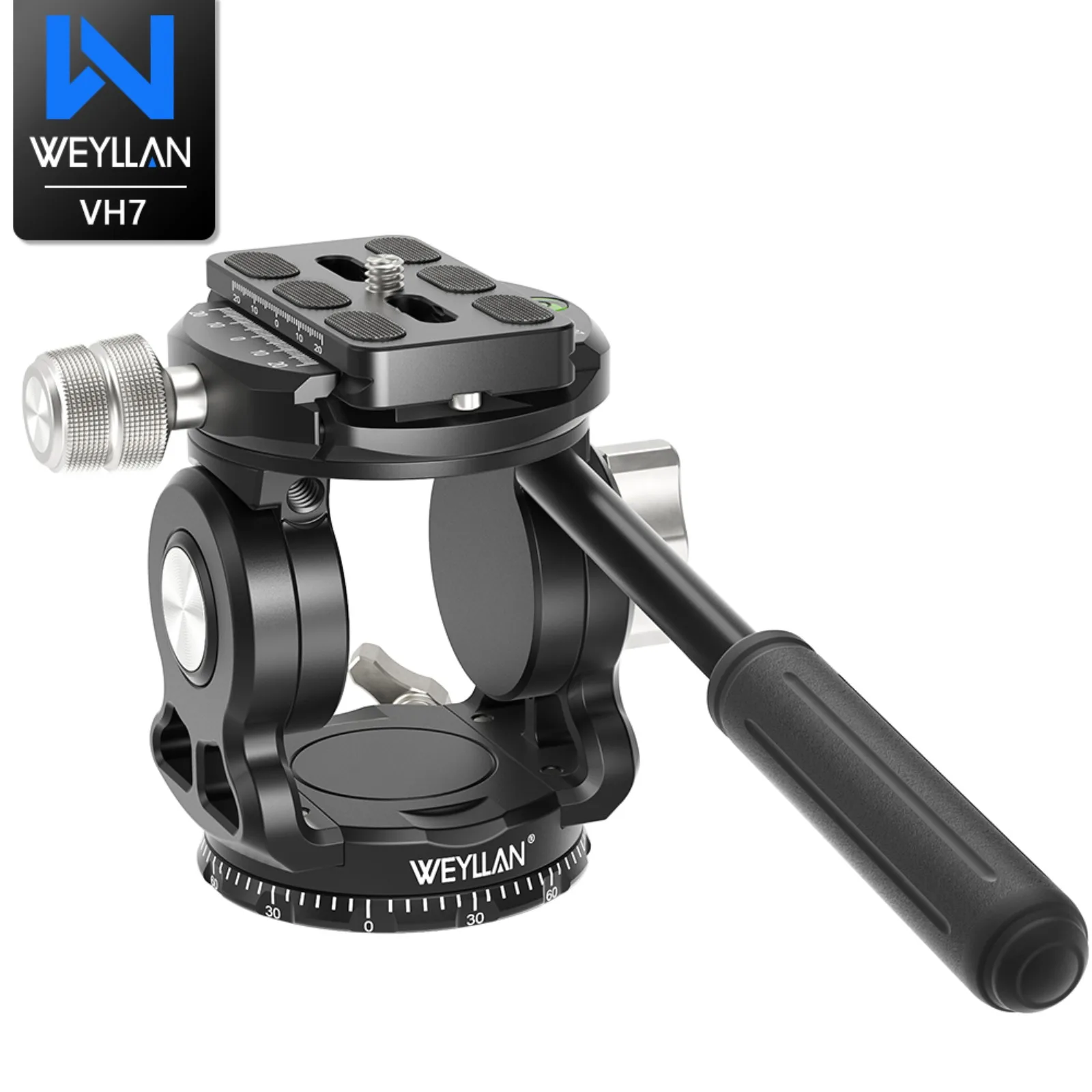 Camera Panoramic Fluid Head VH7 with Arca Swiss Quick Release Plate for DSLR WEYLLAN