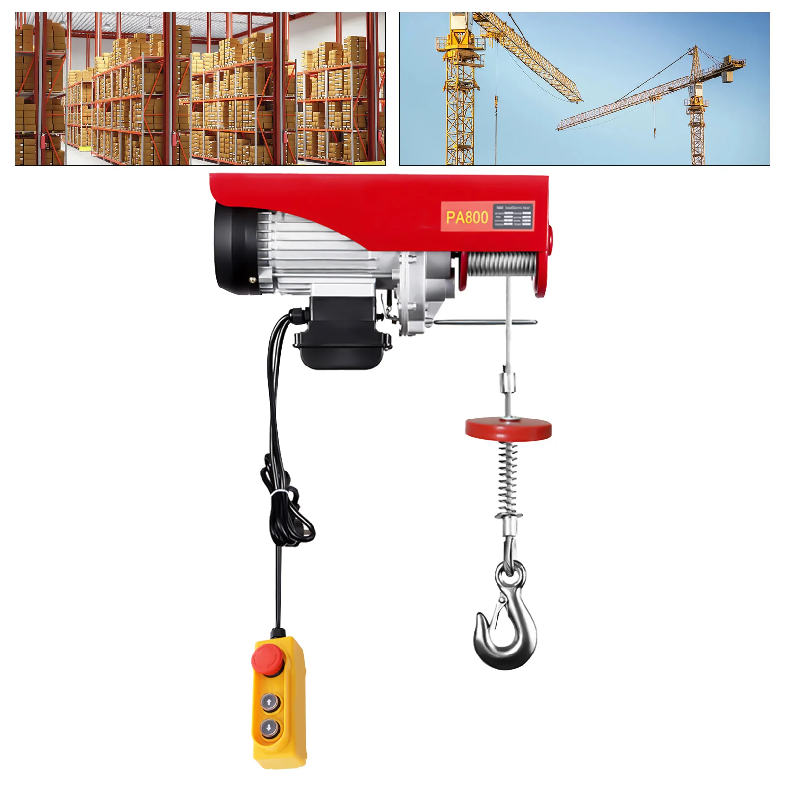 Elektrische Winde, Gerüst, Hebezeug, Winde, Kran, Werkstatt, Garage, Kabellift, 800 kg, für Landwirtschaft, Fabriken, Rachen, Minen, Lagerhäuser