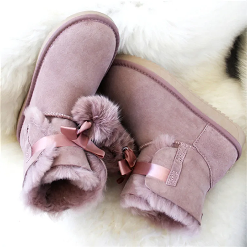 

Beautiful New 2023 Natural Sheepskin Women's Winter Classic Woman Snow Boots Genuine Sheepskin Women Boots Women Shoes
