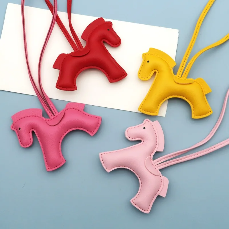 Elegant PU Leather Horse Keychain Accessory