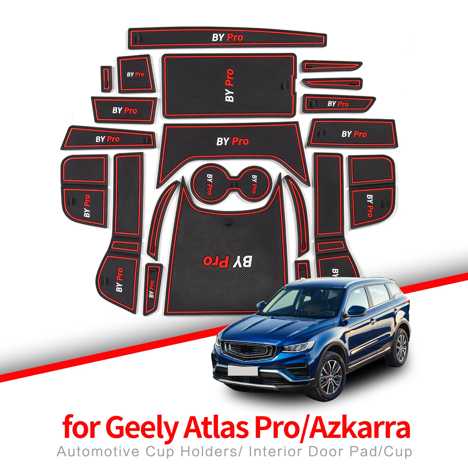 

Антискользящий коврик ZUNDUO для ворот и чашек для Geely Atlas Pro/Azkarra 2021 2022, дверной паз, аксессуары для интерьера, противоскользящие подставки