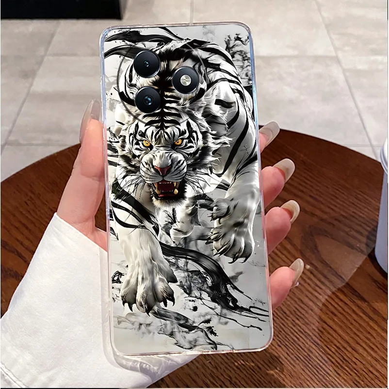 Clear Case with Cute Love Rabbit Cartoon - Luxury Soft Silicone TPU Cover