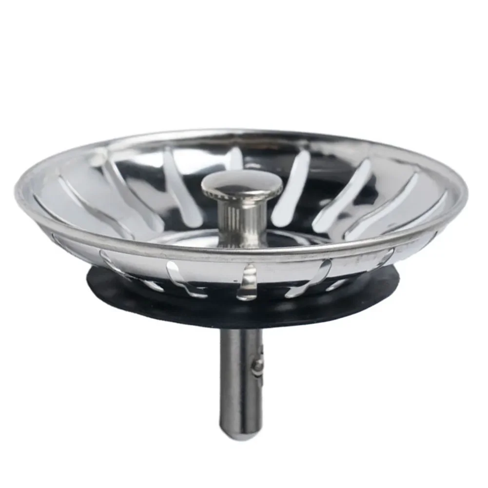 Kitchen Sink Strainer Waste Drain Filter Plug 80mm Stainless Steel Catcher Stopper Bathroom Sewer Drain Strainer Supply Use