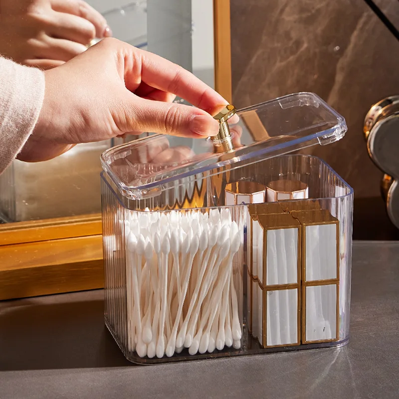 

Desktop dustproof cotton cotton swab storage box makeup remover cotton toothpick line cosmetic cotton swab box storage finishing