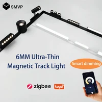 6MM Thin Smart Tuya Zigbee Dimmable Ceiling Surface Mount Magnetie Track Light System Black White Slim Lamp Safe DC48V for Home 1