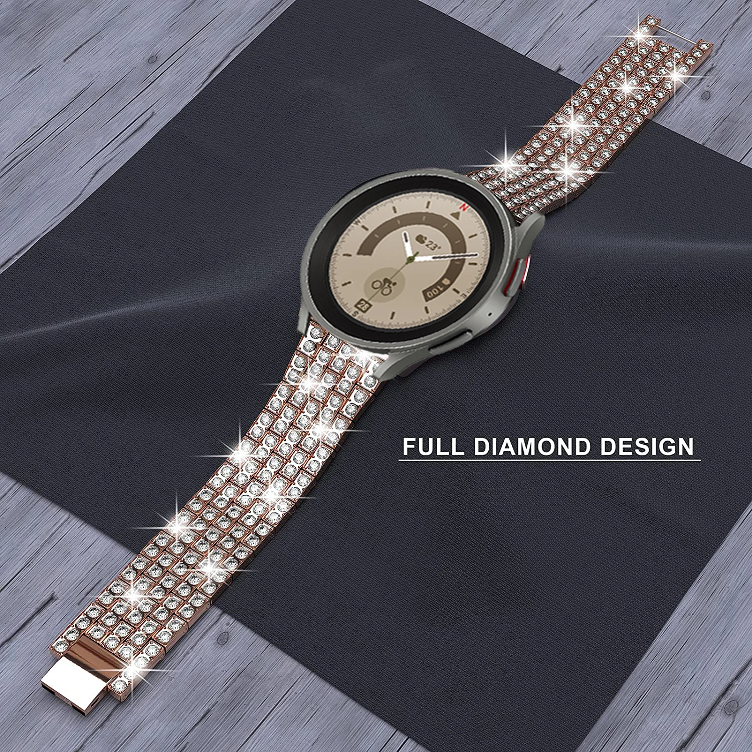 Elegant Metal Diamond Bracelet Watch Band - 20mm & 22mm Strap