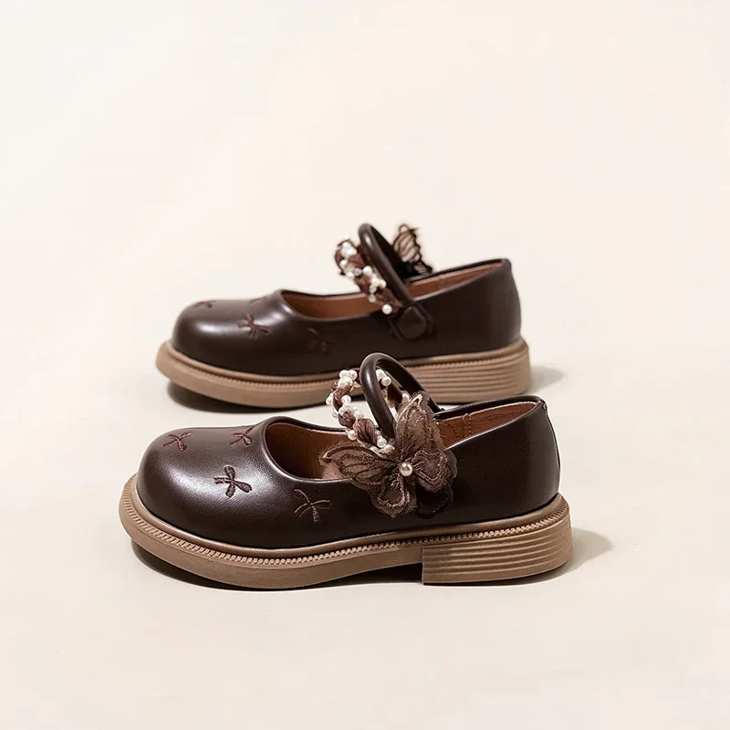 Elegante Mädchen Prinzessin Schuhe bestickt süße Kinder Mary Jane Schuhe neue schicke Kinder Casual Kleid Lederschuhe Lolita Stil – Detail 13