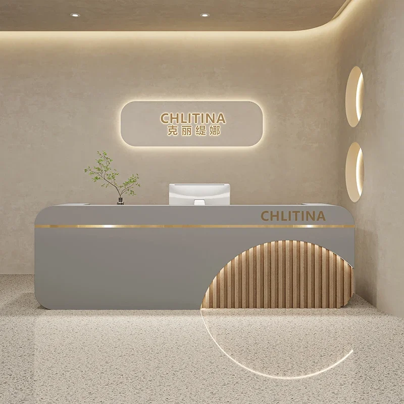 

Modern Simplicity Design Front Desk Restaurant Reception Cashier Counter Desk Beauty Nordic Comptoir Accueil Luxury Furniture