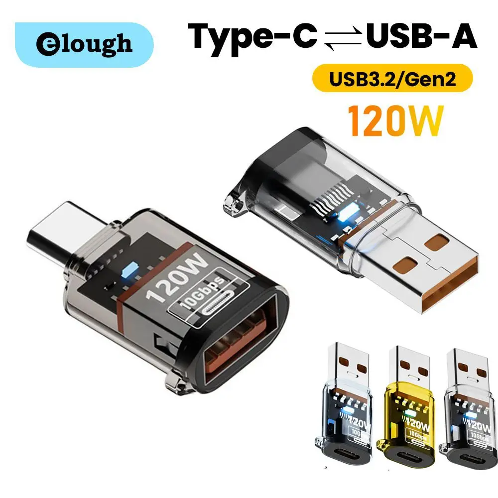 OTG Adapter 10Gbps OTG USB 3.2 To Type C Adapter 120W Fast Charging USB C Converter OTG Xiaomi Samsung PC Tablet Audio/Data Transfer