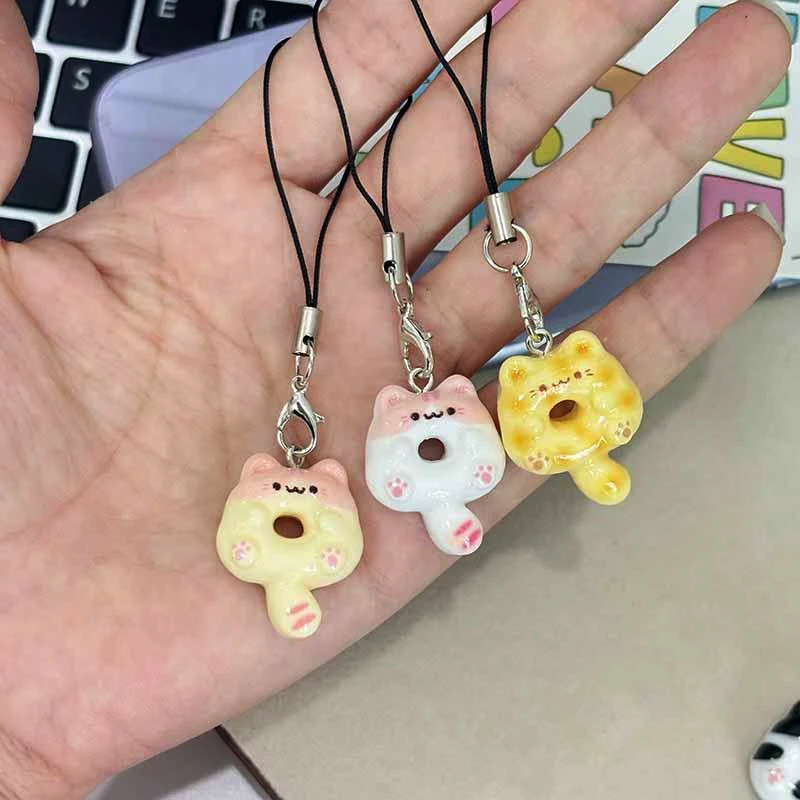 Kawaii Cat Keychain Pendant Mobile Phone Pendants Schoolbag Hanging Ornament Bag Accessories Gift stainless steel keychain