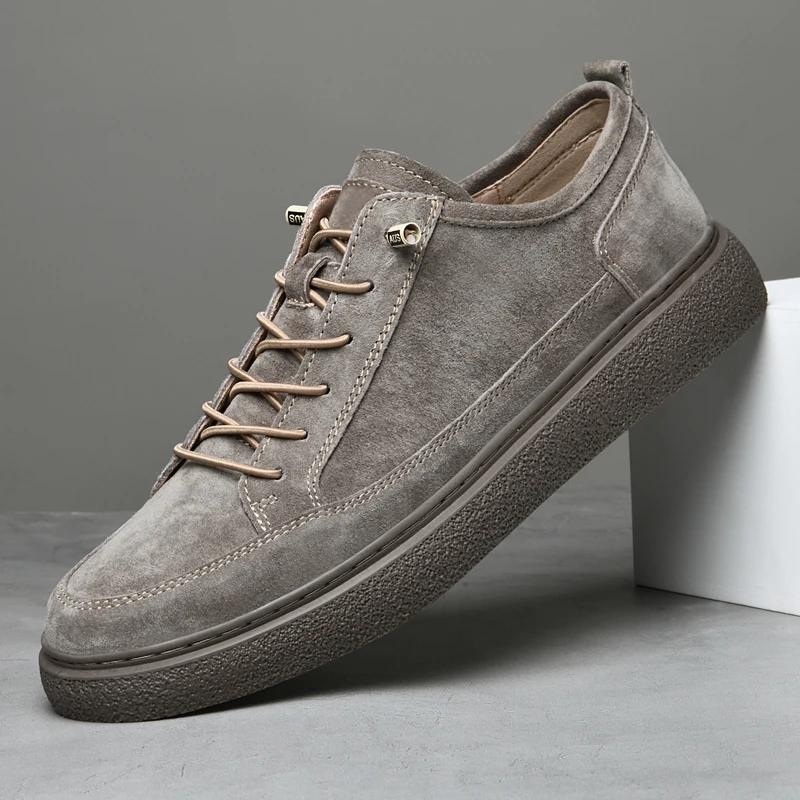 

Spring low cut suede handmade flat bottomed oversized versatile sports and trendy casual shoes for young men's sneakers