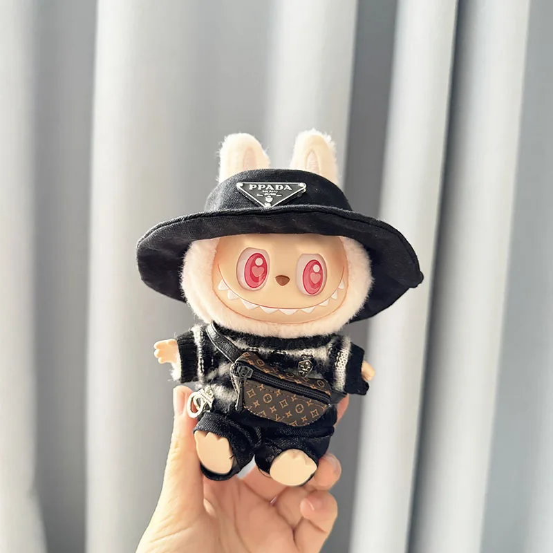Labubu 15-17cm Blind Box Vinyl Doll Set – Luxury Clothes, Sweater, Shoes, Hat & Bag Keychain Accessories 4
