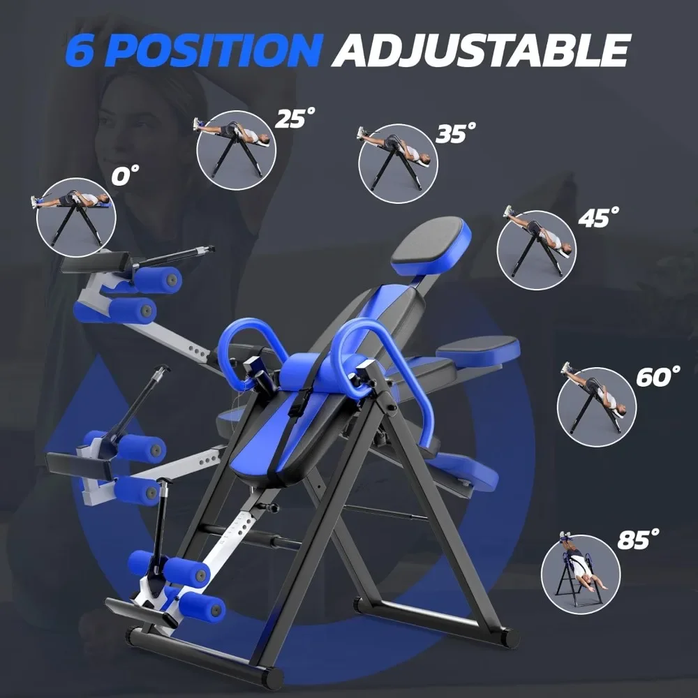 YOLEO Gravity Inversion Table - Heavy Duty with Head Support and Adjustable Safety Belt for Pain Relief and Back Stretching Ther