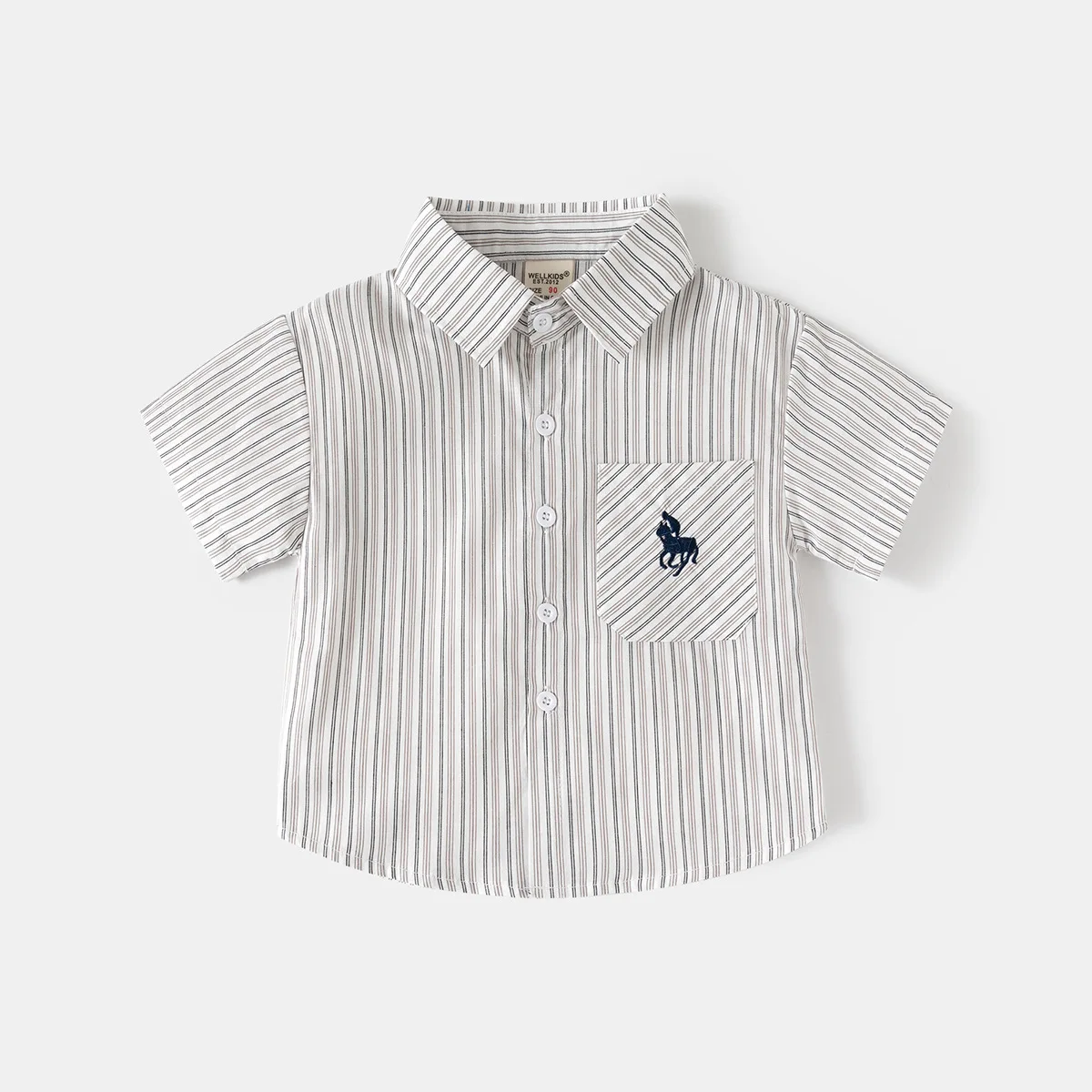 소년 여름 줄무늬 셔츠 2026 반팔 소년 셔츠 아동 상의 아동복  의상
