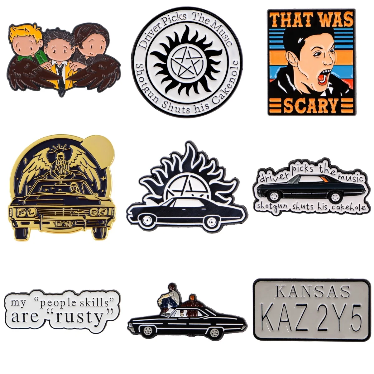 Supernatural-Inspired Enamel Pin Brooch - Stylish Fashion Accessory & Gift