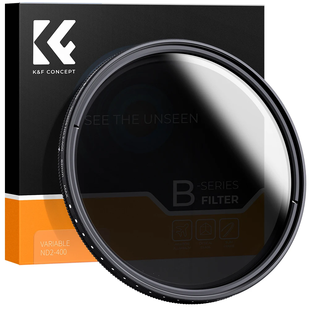 K&F CONCEPT ND2-ND400 Neutral Density Adjustable Fader 52mm 55mm 67mm 72mm 77mm 95mm For Canon Nikon Sony Camera ND Lens filter