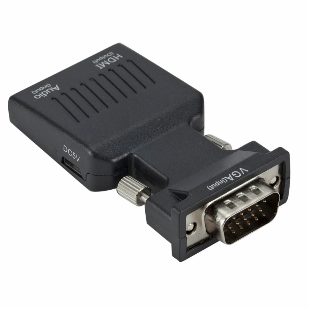 PzzPss 1080P VGA to HDMI-compatible Video Converter With 3.5Mm Audio Cable Male To Female Adapter For PC Laptop To Monitor