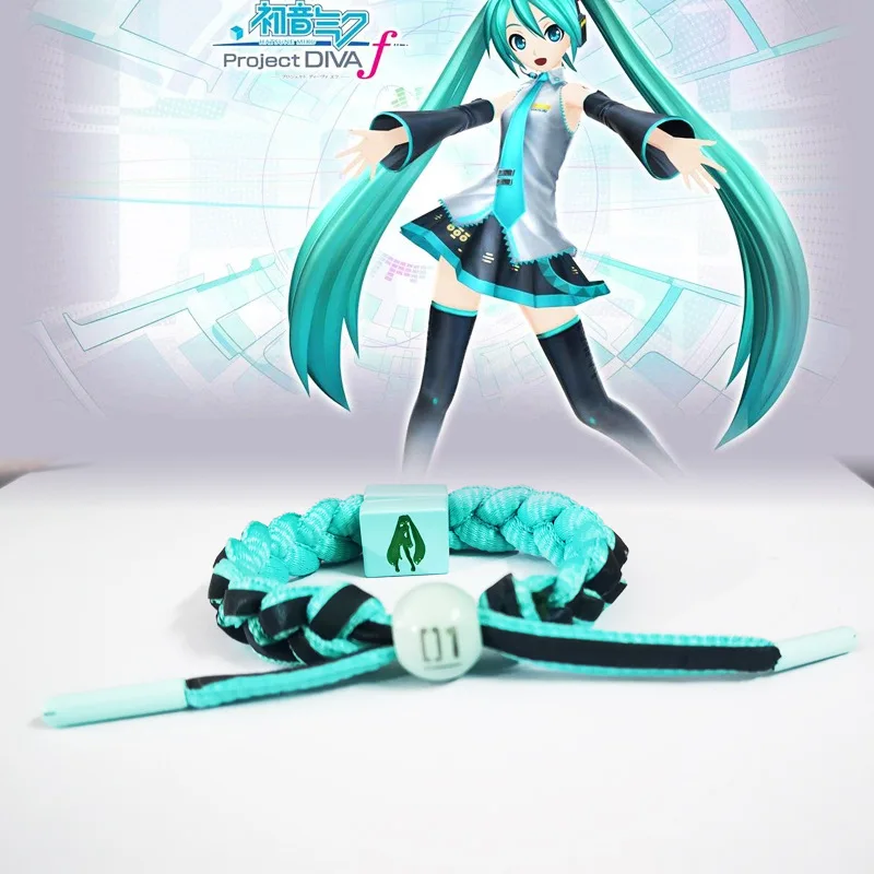 Фото 3 стиля новый аниме Hatsune Miku кавайная фигурка отражение регулируемый браслет ручной работы тканая Ручная Веревка модель игрушки подарки №3