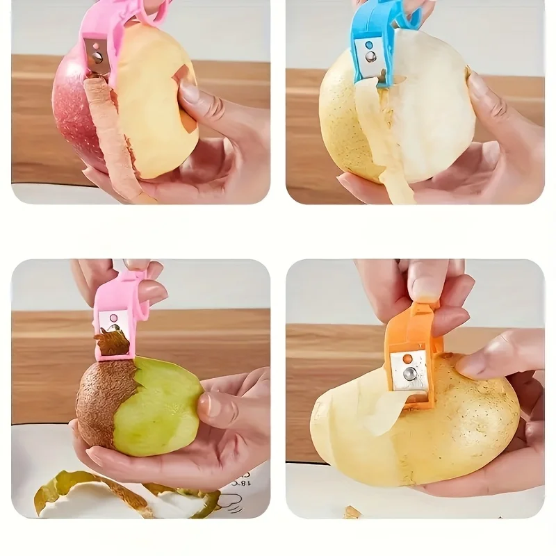 1pc Dolphin Shaped Thumb Fruit Peeler Set,Stainless Steel Blade, Multifunctional Apple & Pear Skin Remover,Orange Peeling Tool