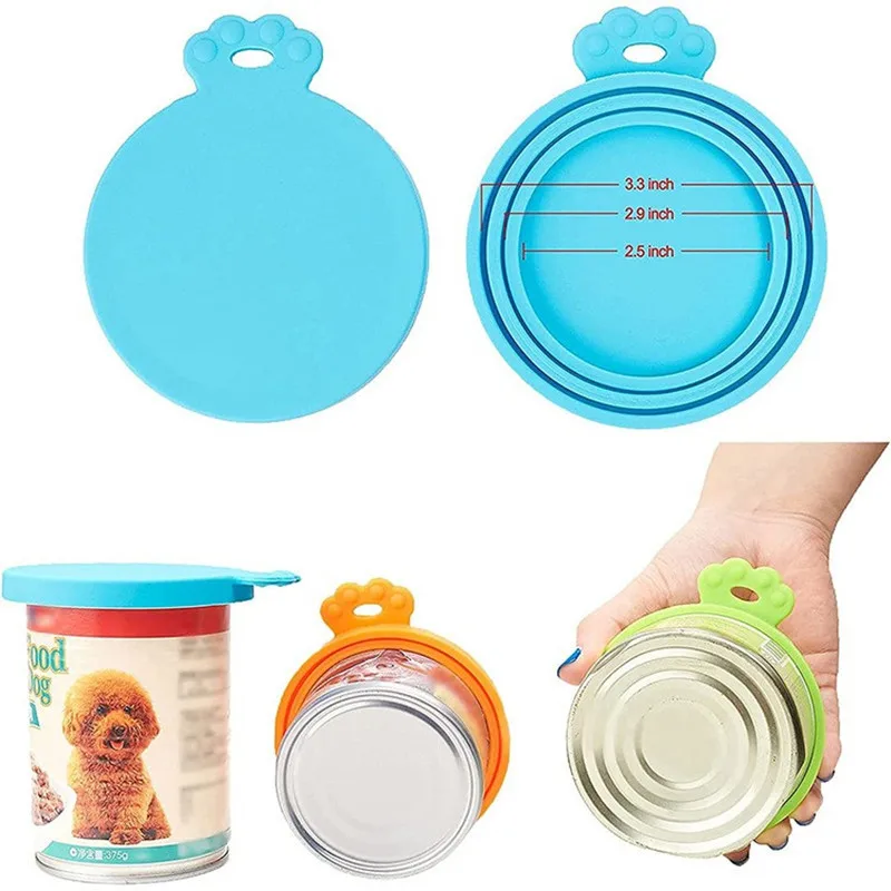 Silicone Canned Lid Sealed Feeders Food Can Lid For Puppy Dog Cat Storage Top Cap Reusable Cover Health Pet Daily Supplies food cover fresh keeping cover preservation cover