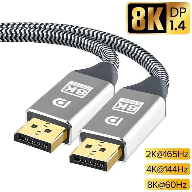 DisplayPort Cable 1.4, DP Cable 10ft/3M, [4K@60Hz, 2K@144Hz, 2K@165Hz],  High Speed DisplayPort 1.2 Cable, Compatible for Gaming Monitor, TV, PC,  Laptop and More 