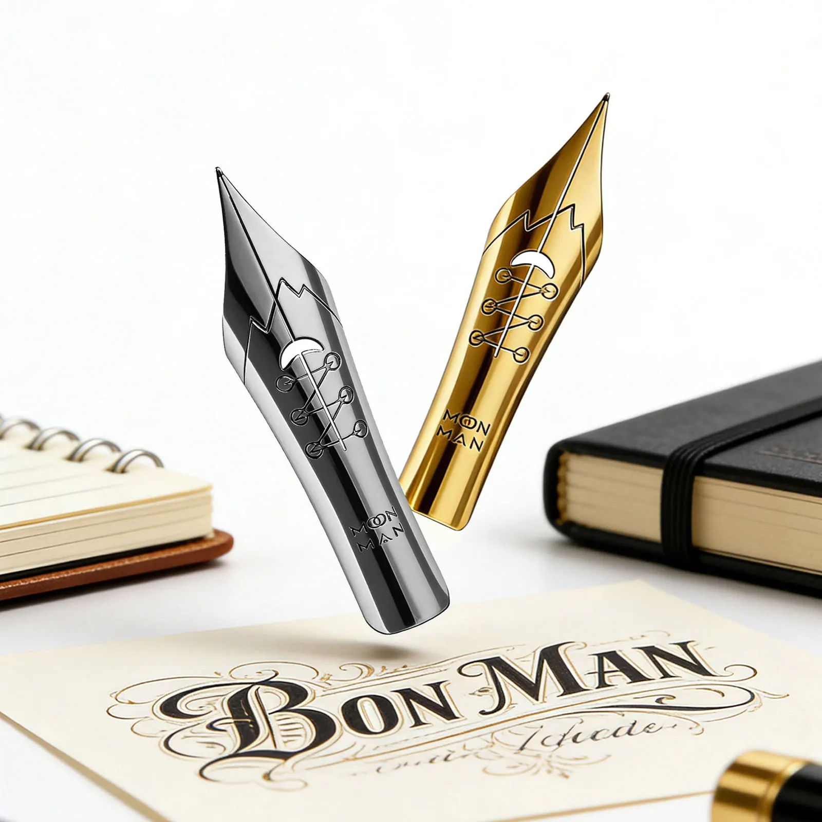 MAJOHN Soft Elastic Calligraphy Nib with Round Body and Pointed Tip for Copperplate and Gothic Styles