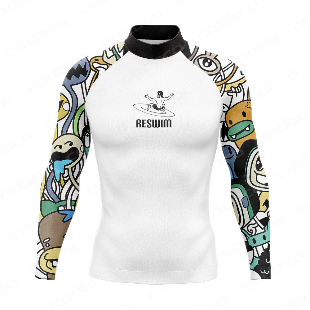 Men's Rash Guard Surfing Diving Swimwear Long Sleeve Surf Suit Swimming T-shirts Swimsuit Beach UV Protection Clothes Rashguard