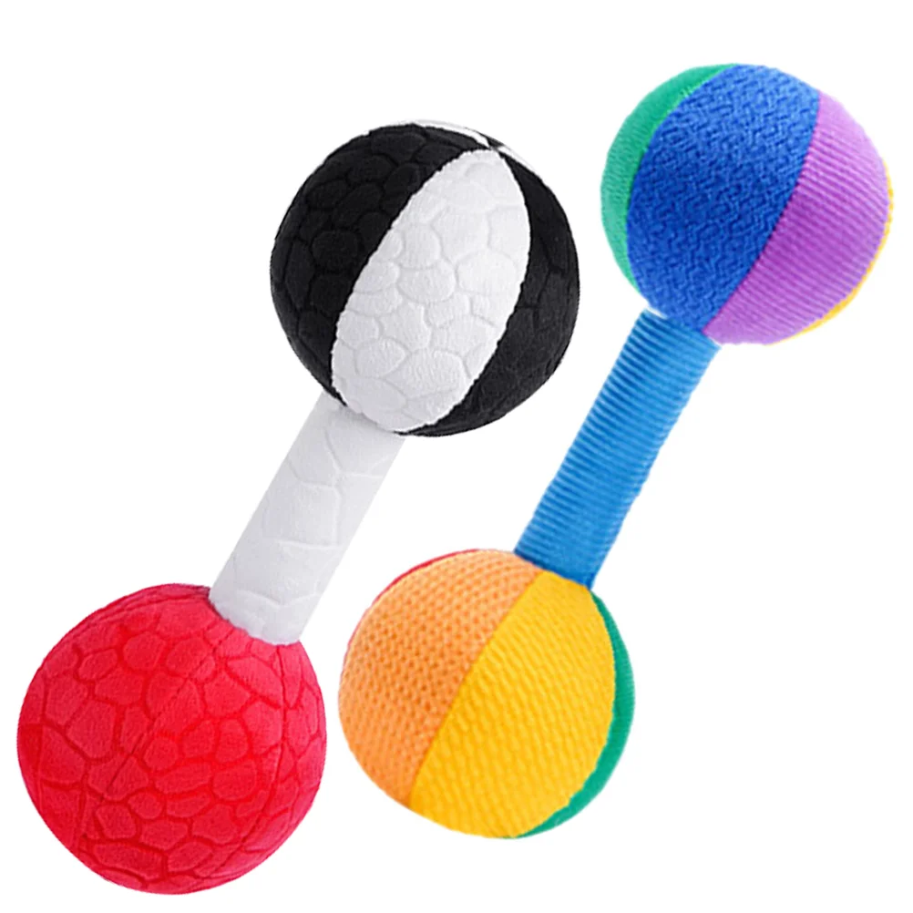 

Baby Soft Rattles Plush Hand Rattles Shaker Hand Grip Toys Grasping Dumbbell Toy Baby Finger Training Grip Toy