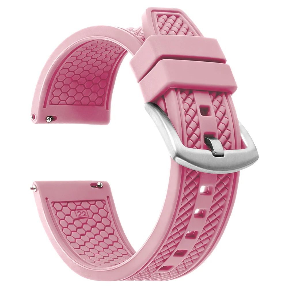 Sporty Waterproof Silicone Watch Strap - 20mm/22mm