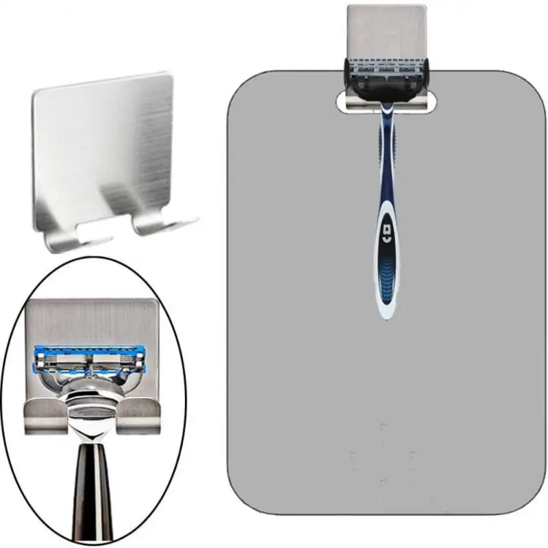 Hot Large Fogless Shower Mirror For Shaving Acrylic Anti-Fog Shaving Mirror With Razor Holder Hooks Wall Hanging Mirror 전신거울 3