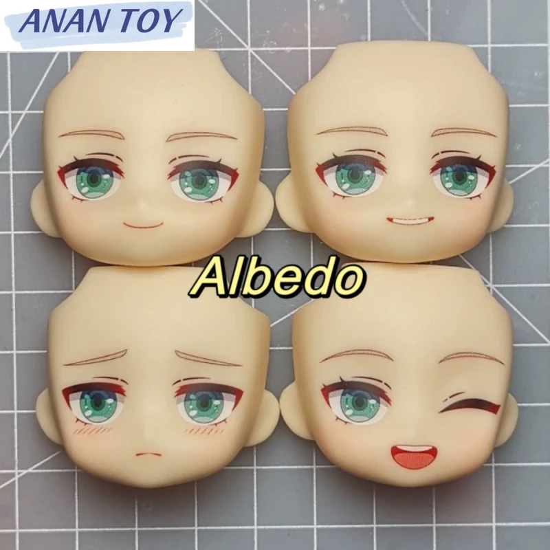 Albedo Ob11 Face Genshin Impact GSC YMY Doll Handmade Water Sticker Finished Faceplate Anime Game Cosplay Toy Accessories 60pcs 1set anime overlord albedo tabletop card case student id bus bank card holder cover box toy