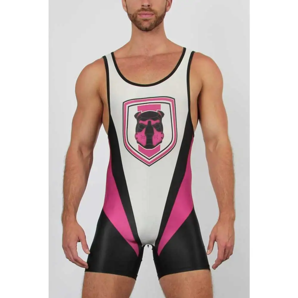 

New Mens Wrestling Singlets Tight Suit One Piece Bodysuit Breathable High Elasticity Weightlifting PowerLifting Fitness Skinsuit