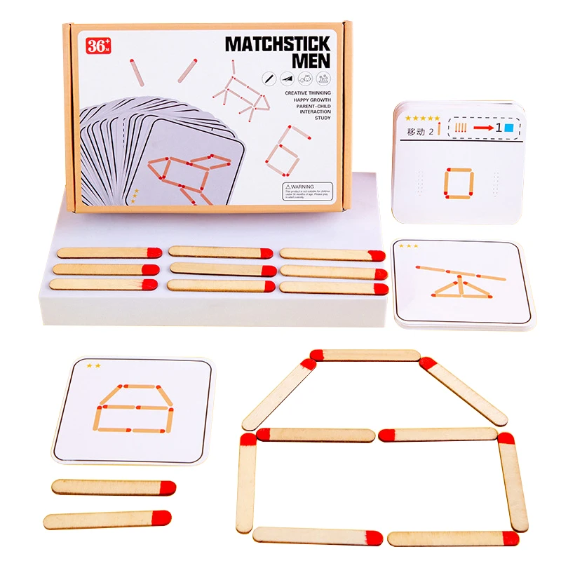 Montessori Matches Puzzles Game Wooden Toys Logic Training Thinking montessori-matches-puzzles-game-wooden-toys-logic-training-thinking