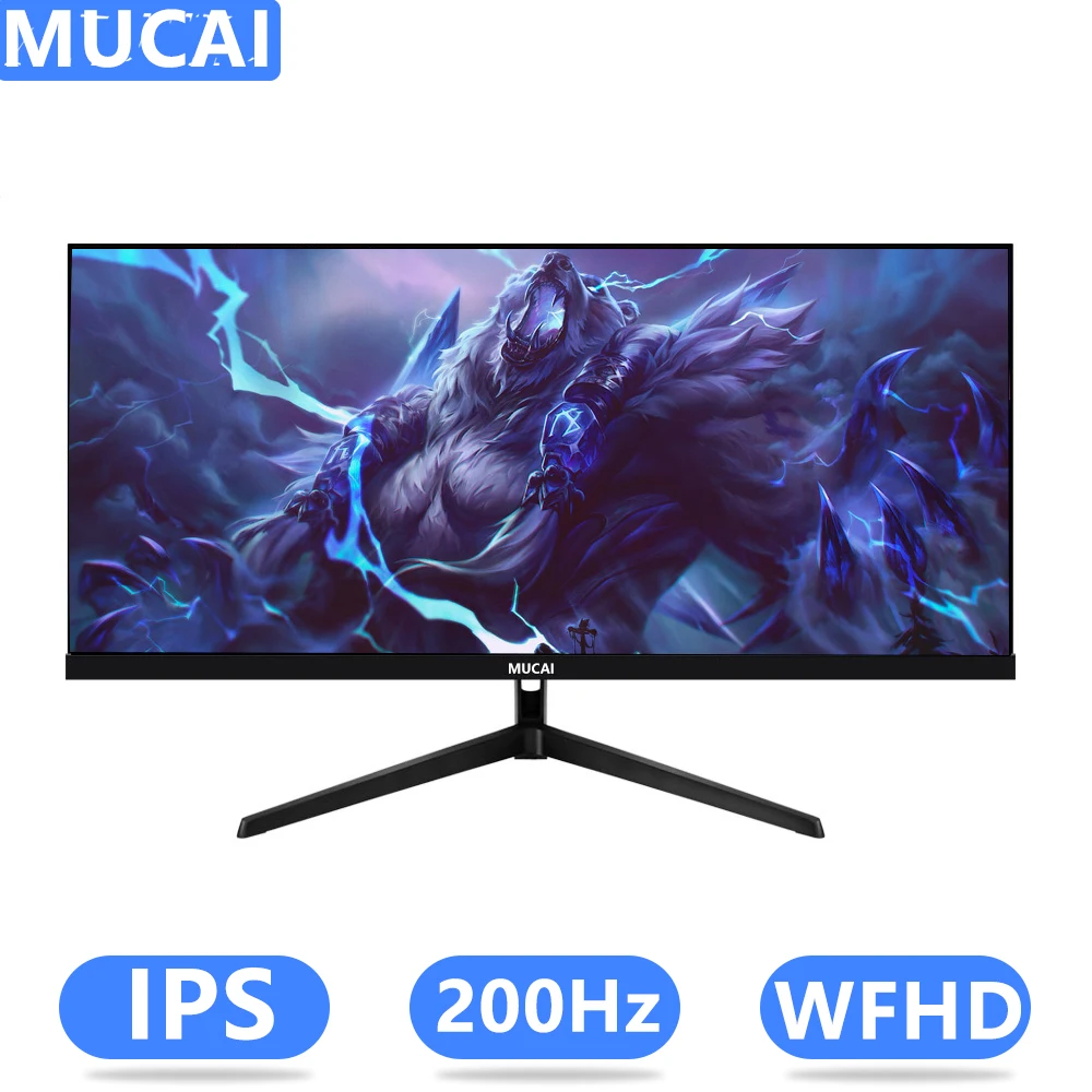 MUCAI 와이드 디스플레이 21:9 WFHD IPS 데스크탑 LED 게이머 컴퓨터 화면, DP, 2560*1080 곡선형 아님 ...