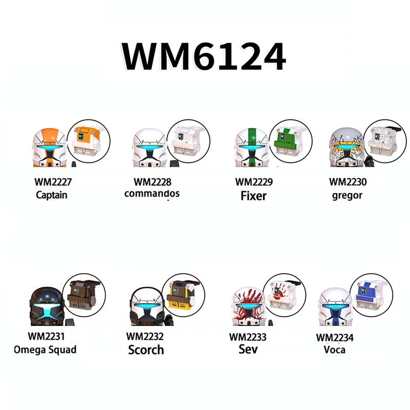 Wm6124 Building Blocks 8 Pz/Set Captain Commandos Fixer Brick Figure Gregor Omega Squad Scorch Sev Voca Mini Assembly Toys