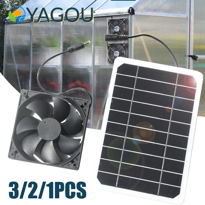 YAGOU Solar Panel Fan Set 3/2/1PCS 5V 