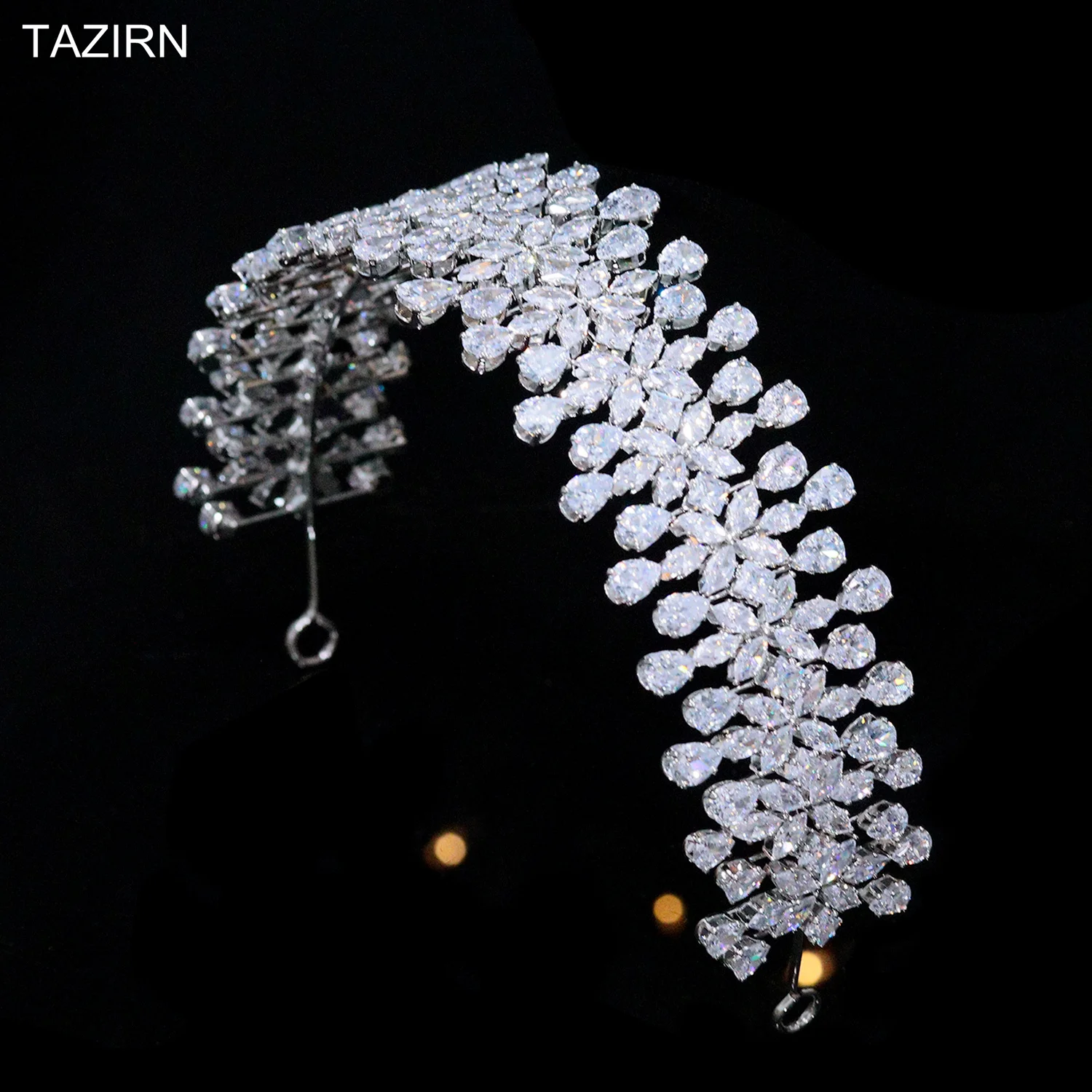 Nuove Fasce Da Sposa Alla Moda Con Zirconi Cubici Per Matrimonio Principessa Regina Diademi Zircone Dolce 16 Copricapo Gioielli Per Capelli Da Ballo