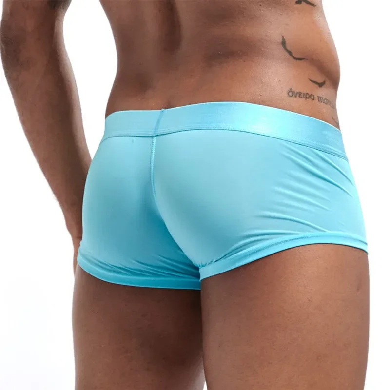 

Sexy Boxer Men Gay Underwear Ice Silk transparent Mesh Homme Breathable Cuecas Masculinas Calzoncillos Hombre Slip Boxershorts