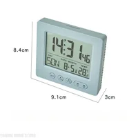 Multifunctional Radio Controlled Digital Alarm Clock Temperature Display 5 Minute Snooze Dual Alarm Modes Bedroom Desk Clock 6