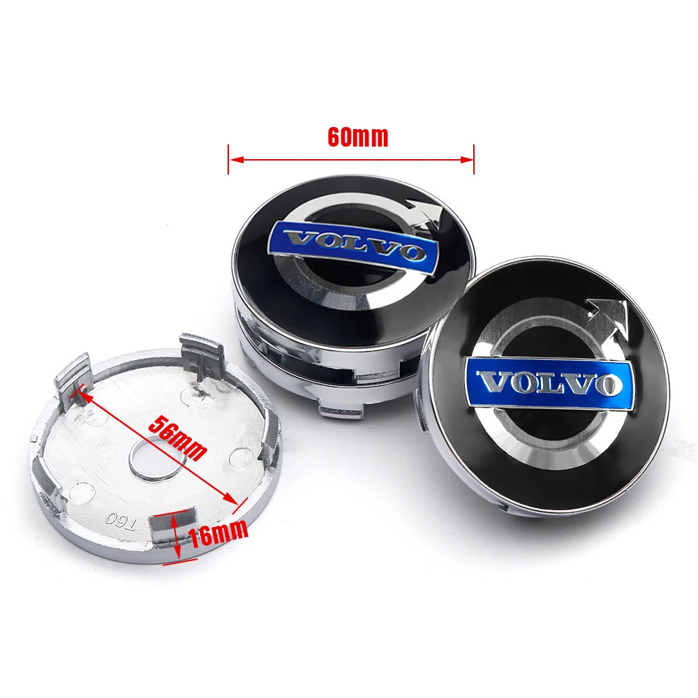 Car Wheel Center Hub Caps 4pcs 56/60mm Tire Rim Covers Accessories For Volvo RDESIGN XC60 XC90 V60 V40 XC40 V50 S60 V70 C70 AWD wheel center caps