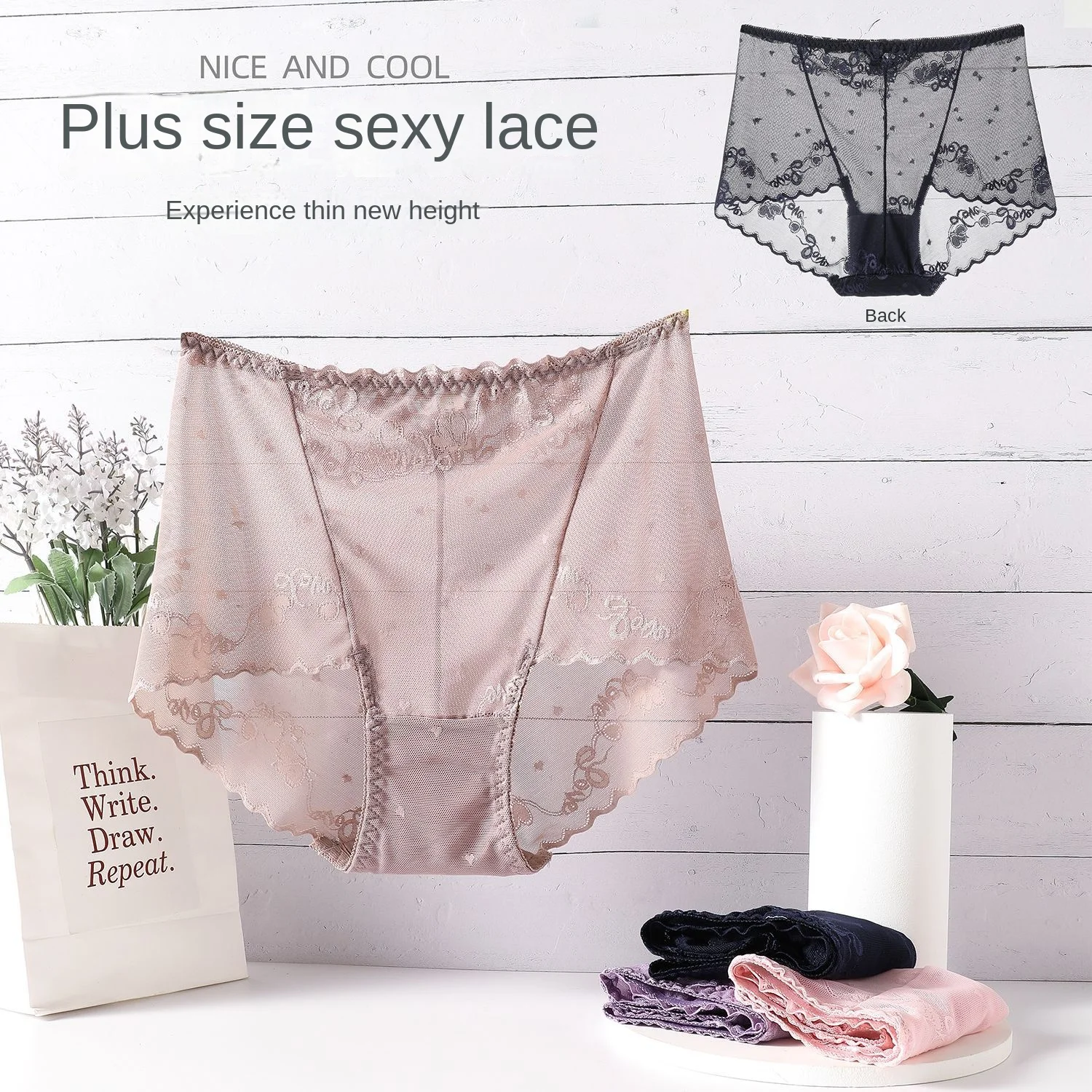 

Sexy Lace Panties Women's Underwear Plus Size High Waist Traceless Briefs Fashion Hollow Out Comfort Underpants Female Lingerie