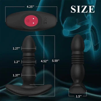 Telescopic Vibrating Butt Plug Anal Vibrator Wireless Remote Sex Toys for Women Ass Anal Dildo Prostate Massager Men Buttplug 5