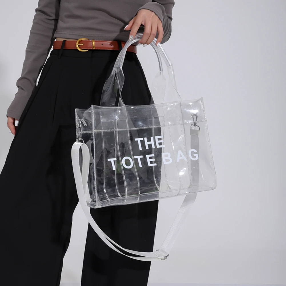 LOVE Large Transparent Jelly Shoulder Tote Bag – Mode LA