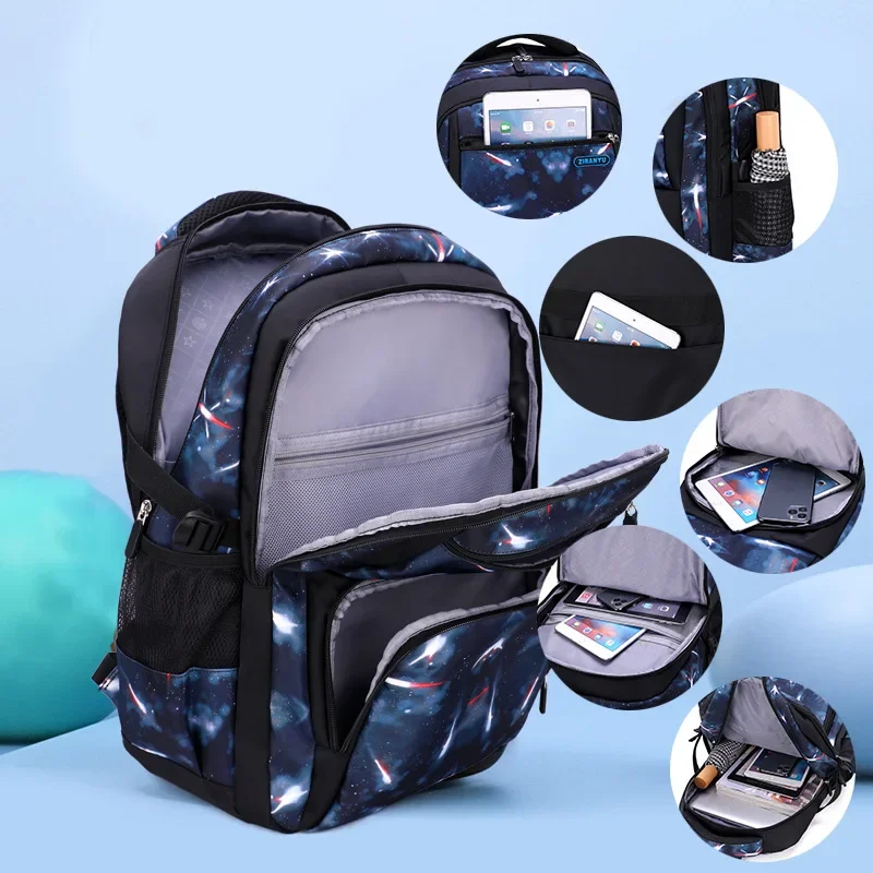 Boys Backpacks 3 Pieces Sets School Bags Large Size Bag For Teenagers Children Knapsack Big Boy Backpack Middle School Students - 4